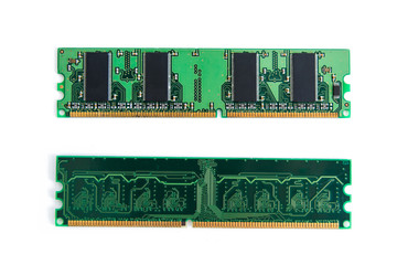 RAM Stick of computer (random access memory) isolated on white. with clipping path
