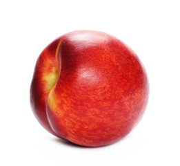 Ripe peach fruit isolated on white background  