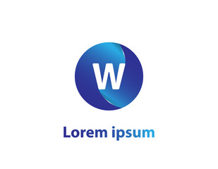 Vector abstract letter W logo design concept