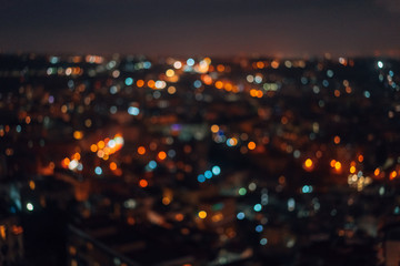 Fototapeta na wymiar City night from top view.