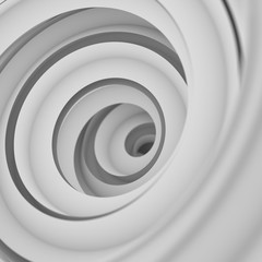White twisted shape abstract 3D render