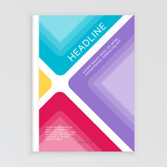 Fototapeta premium Vector design with graphic template. Leaflet, cover, page. 