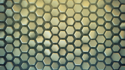 Hexagonal background abstract 3D render