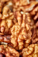 Close up picture of dried walnuts.
