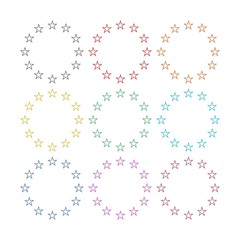 European Union flag, EU flag, Star icon, color icons set