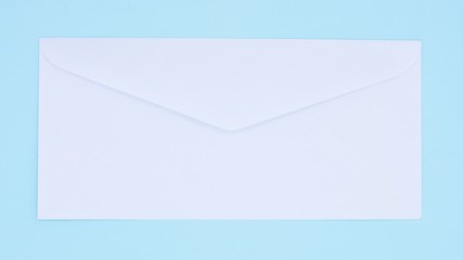 white envelope mail on blue background