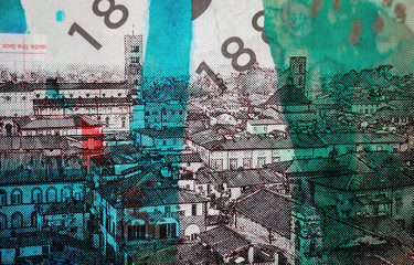 town Lucca, postcard . collage fron my own photos and textured backgrounds