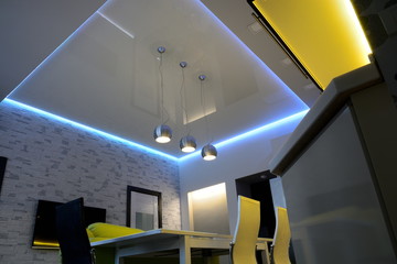ceiling with led light - obrazy, fototapety, plakaty