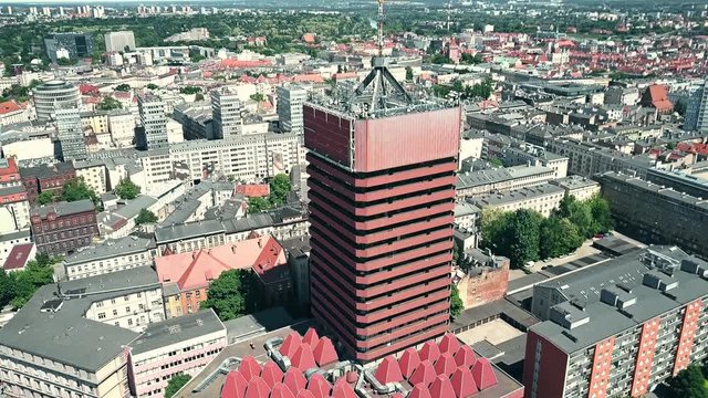 Aerial shot of Poznan cityscape. Poland