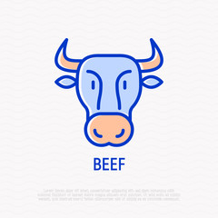Cow thin line icon. Modern vector illustration.