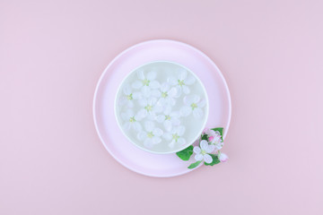 White flowers floating in water