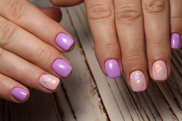 fashionable pink manicure