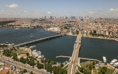 Aerial view of Golden Horn in Istanbul