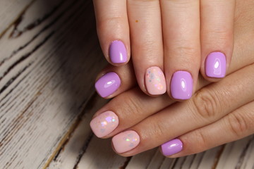 beautiful pink manicure