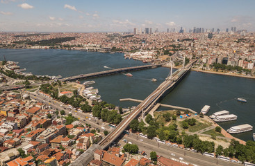 Aerial view of Golden Horn in Istanbul