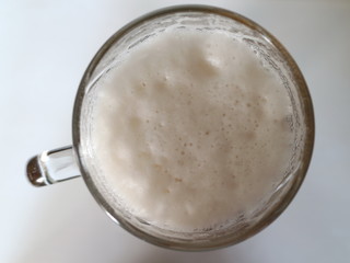 beer froth in a glass