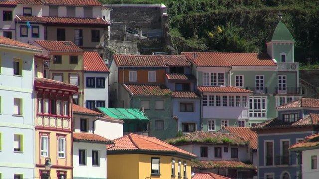 Close-up of the Colorful Homes in Cudillero Spain