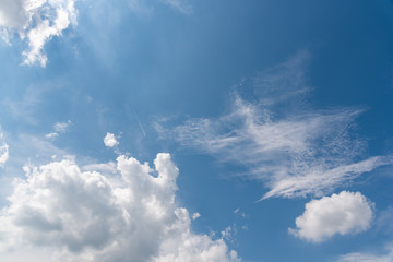 Fototapeta na wymiar Blue bright sky with clouds