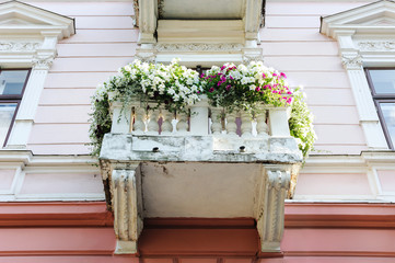 Balcony with flowers.