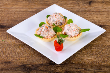 Russian salad canape