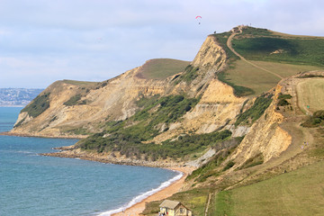 Paraglider at Eype, Dorset
