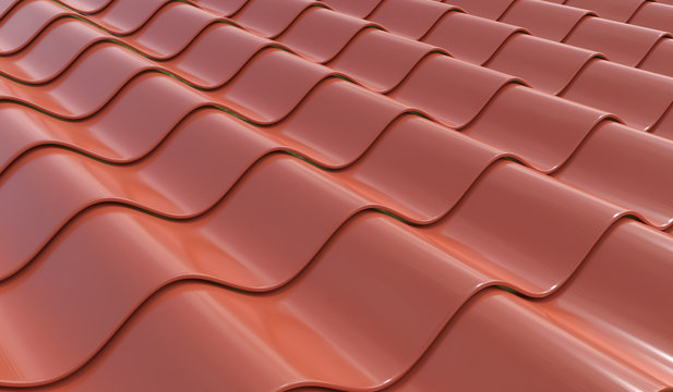 Tiles of the roof of the house. 3D rendered illustration.
