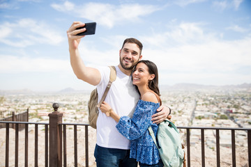 Couple in love clicking a selfie