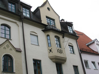 The beauty of the old and domestic architecture of the small German town of Fussen.