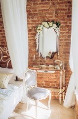 beautiful chic furniture in the studio in the photo