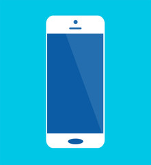 White smart phone icon background
