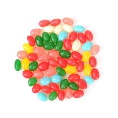 Bright multicolored candy isolated on white background