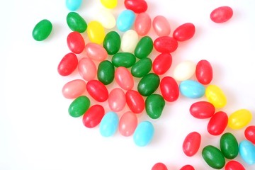 Bright multicolored candy isolated on white background