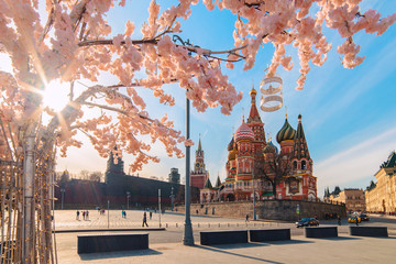 Obraz premium View of the Red Square with St. Basil's Cathedral in Moscow, Russia