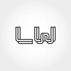 Initial Letter LW Logo Template Vector Design