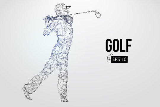 Silhouette of a golf player. Vector illustration
