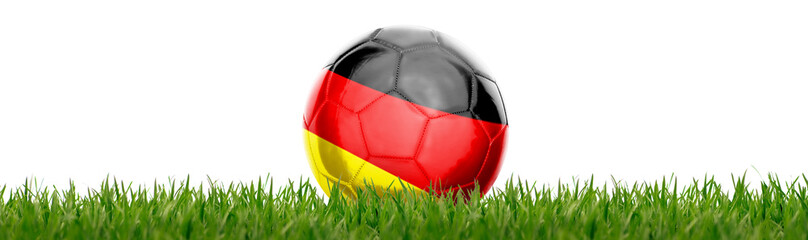 Fototapeta na wymiar Fussball mit deutscher Flagge