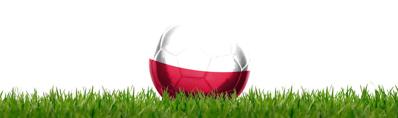 Fussball mit polnischer Flagge