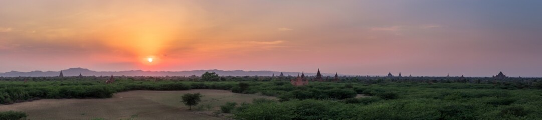 Temlples of Bagan Panoramic view, Myanmar