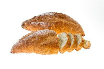 bread loaf with slices