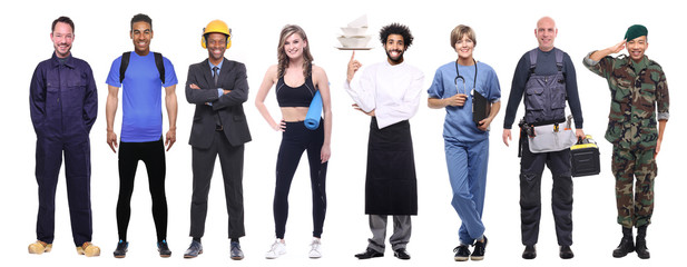 Group of people with different professions