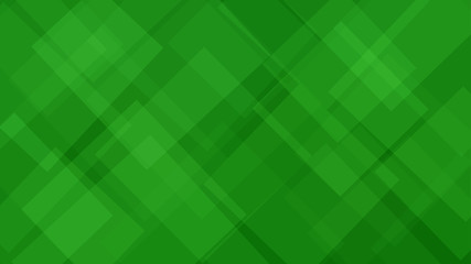 Abstract background of translucent squares or rhombuses in green colors