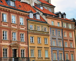 Fototapeta na wymiar Beautiful houses of Warsaw