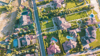 Fototapeta premium Stock aerial image of a residential neighborhood