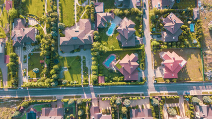 Obraz na płótnie Canvas Stock aerial image of a residential neighborhood