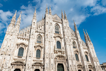 Fototapeta na wymiar Duomo in Milan Italy with copy space