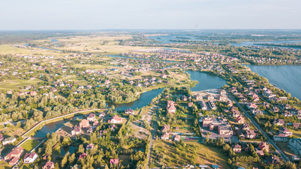 Stock aerial image of a residential neighborhood