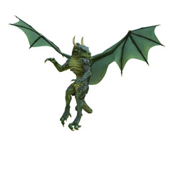 Obraz premium green dragon in a white background