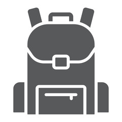 School bag glyph icon, school and education, backpack sign vector graphics, a solid pattern on a white background, eps 10.