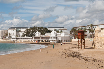 La Caleta beach,  spa,  the headquarters of the Underwater Archeology Center of Andalusia