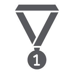 Medal glyph icon, school and sport, award sign vector graphics, a solid pattern on a white background, eps 10.